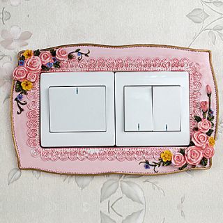 Pink Princess Style Double Light Switch Stickers