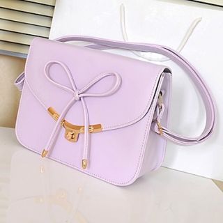 Daidai Womens Lovely Lace Up Solid Color Lavender Shoulder Bag