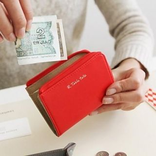 Womens Korean New Cute Card Simple Fashion Multi Purpose Design Zipper Coin Purse Card Bag