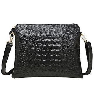 Womens Fashion Crocodile Pattern Messenger Handbag Genuine Leather
