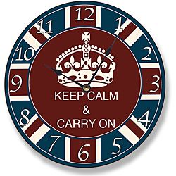 Round Keep Calm and Carry On Wall Clock
