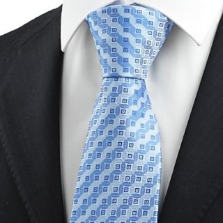 Tie Blue Bronze Coin Checked Antique JACQUARD Mens Tie Necktie Holiday Gift