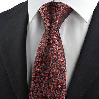 Tie Red Black Bohemian Floral Antique Checked Mens Tie Necktie Wedding Gift