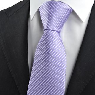 Tie New Striped Purple White Mens Tie Suit Necktie Wedding Party Holiday Gift
