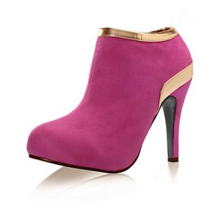 Suede Upper High Heel Ankle Boot With Shining Strap Fashion Shoes
