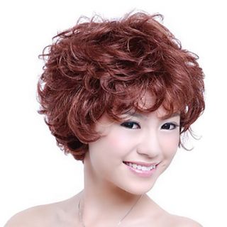 Capless Short High Quality Synthetic Auburn Curly Hair Wig