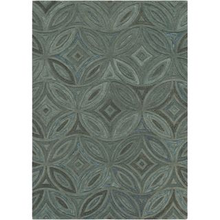 Hand tufted Green English Ivy Floral Wool Rug (2 X 3)