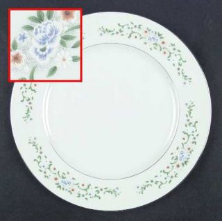 Ekco China Lonna Jean Dinner Plate, Fine China Dinnerware   Blue&Yellow Flowers,