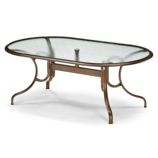 Telescope Casual 75 x 43 in. Oval Deluxe Glass Top Patio Dining Table   3465