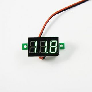 Ultra Mini Size 4.5V to 30V No Power Required Green LED Volt Meter