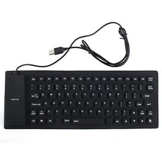 85 Keys Silicon Keyboard Black