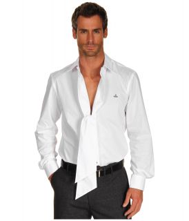 Vivienne Westwood MAN Classic Poplin Shirt with Tie Mens Long Sleeve Button Up (White)