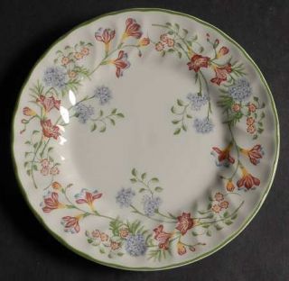 Churchill China Emily Bread & Butter Plate, Fine China Dinnerware   Purple & Pin