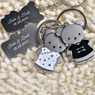 Personalized Key Ring   Tang Suit Bear (set of 6 pairs)