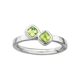 ONLINE ONLY   Sterling Silver Genuine Peridot Ring, Whit / Peridt, Womens