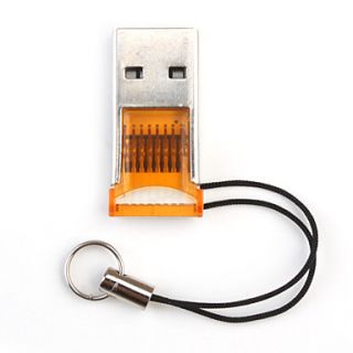 Mini Keychain USB 2.0 TransFlash TF/MicroSD Card Reader(Orange)