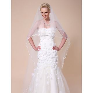 One tier Cathedral Wedding Veils With Pencil Edge