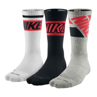 Nike 3 pk. Dri FIT Crew Socks, Red/Black/White, Mens