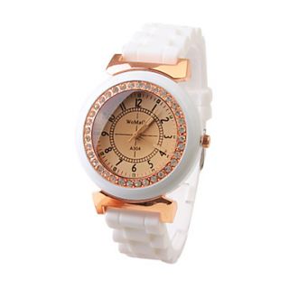 Fashion Silicone Band Quartz Wrist Watch For Women(White)