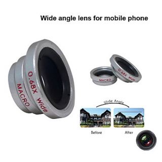 0.68X Wide Angle Add On Lens with Macro for Mobile Phones/Cellphones/Digital Cameras