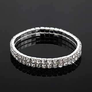 Ladies Crystal Tennis Bracelet In Silver Alloy