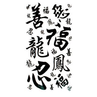 5 Pcs Chinese Characters Waterproof Temporary Tattoo(17.5cm10cm)