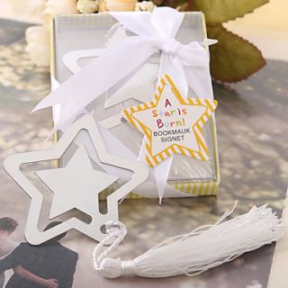 A Star Is Born Metal Bookmark Favor With White Silk Tassel