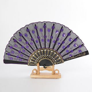 Shining Peacock Design Fans (set of 6)