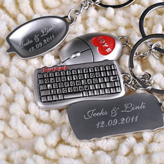 Personalized Key Ring   Keyboard and Mouse (set of 6 pairs)