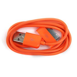 Colorful Sync and Charge Cable for iPad and iPhone (Orange, 100cm Length)