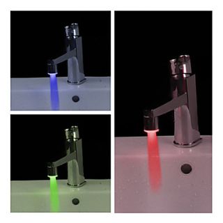 Stylish Water Powered Bathroom LED Faucet Light (Plastic, Chrome Finish)