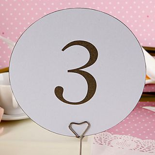 Round Table Number Card   Simple Classic (set of 10)