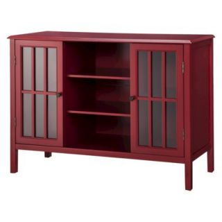 Accent Table Threshold Windham 2 Door Cabinet with Center Shelves   Red