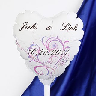 Personalized Heart shaped Wedding Balloon   Gorgeous Tracery