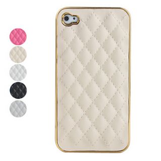 Grid Pattern PU Leather Case for iPhone 4 / 4S (Assorted Colors)