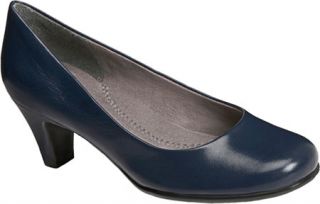 Womens Aerosoles Nice Play   Dark Blue Leather Mid Heel Shoes