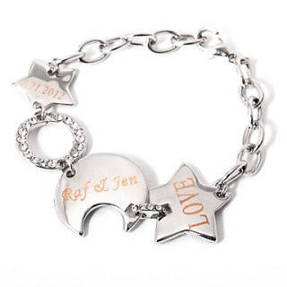 Personalized Star And Waning Moon Bracelet