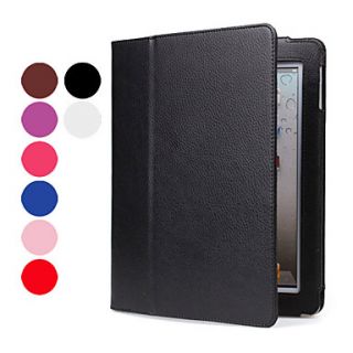 Litchi Grain Protective PU Leather Case with Stand for iPad 2/3/4 (Auto Sleep Function, Assorted Colors)