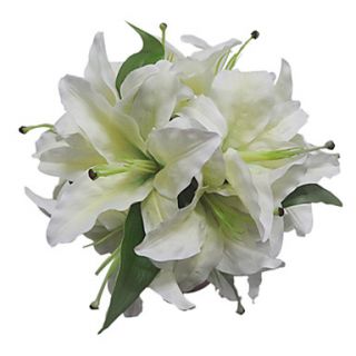White Lily Satin Bridal Bouquet