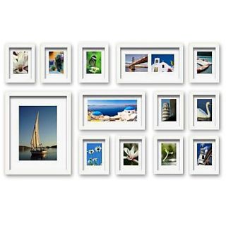 White Photo Wall Frame Collection   Set of 13