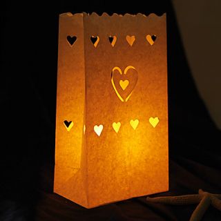 Heart Shaped Cut out Paper Luminary (Set of 4)