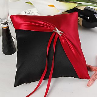 Classic Red Black Wedding Ring Pillow