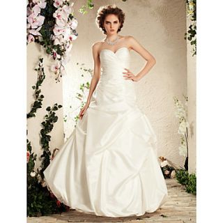 A line Sweetheart Floor length Taffeta Wedding Dress
