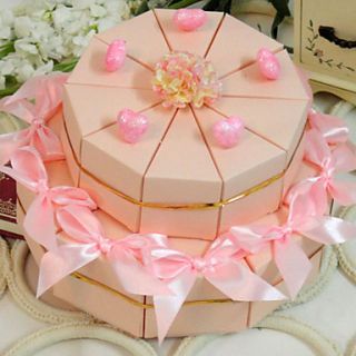 Pink Heart Cake Favor Box (Set of 20)