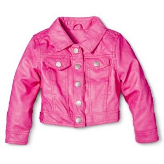 Dollhouse Infant Toddler Girls Faux Leather Jacket   Pink 2T