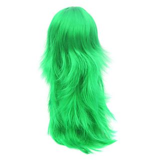 Capless Long Green Synthetic Hair Wig