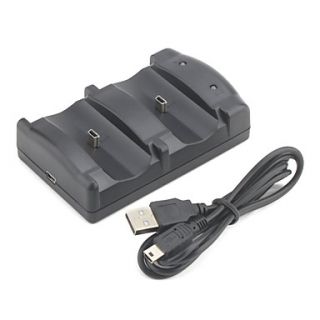 Dual USB Charging Dock for PS3 Wireless Controller (Black)