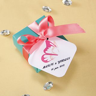 Personalized square tags   Butterfly Wing (set of 36)