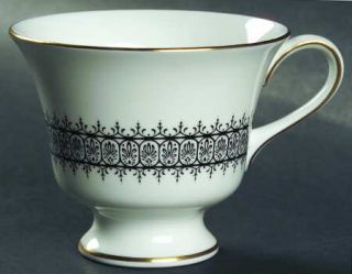 Wedgwood Astor (Black On White, Newer) Footed Cup, Fine China Dinnerware   Newer