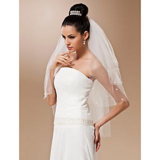 Four tier Tulle With Pearls Elbow Veil (More Colors)